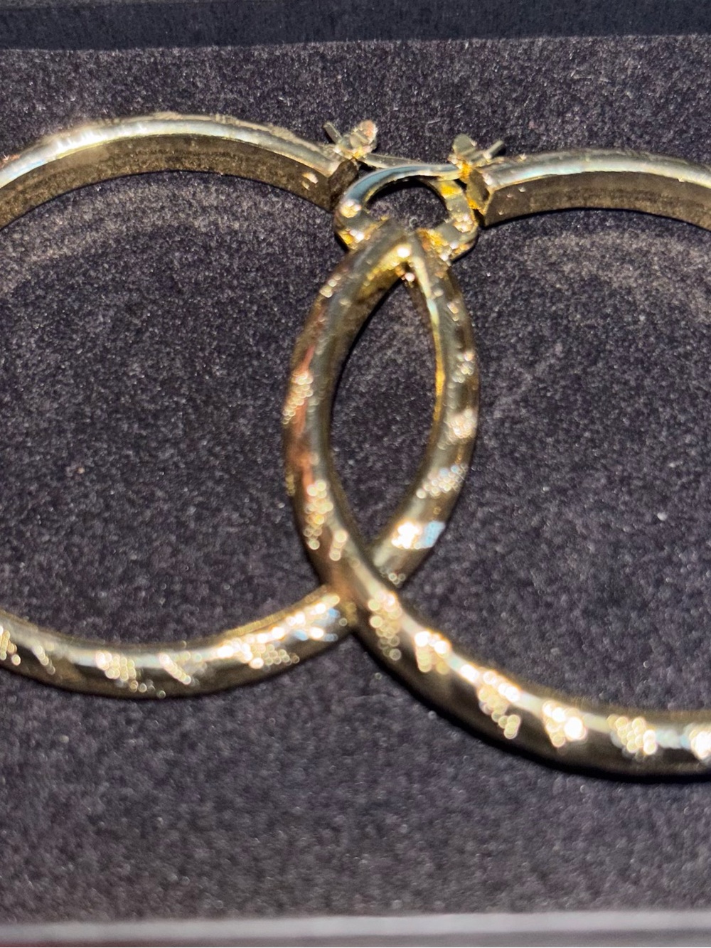 Gold Tone Textured Hoop Earrings - Women Jewelry